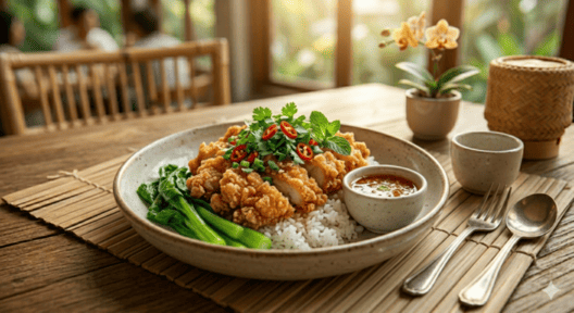 ข้าวหน้าไก่ทอด