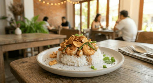 ข้าวกุ้งกระเทียม