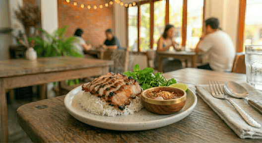 ข้าวหมูย่างจิ้มแจ่ว