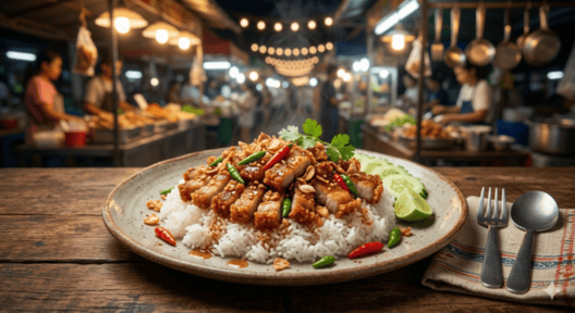 ข้าวหมูทอดน้ำปลา