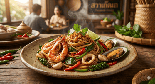 สปาเก็ตตี้ผัดขี้เมาทะเล