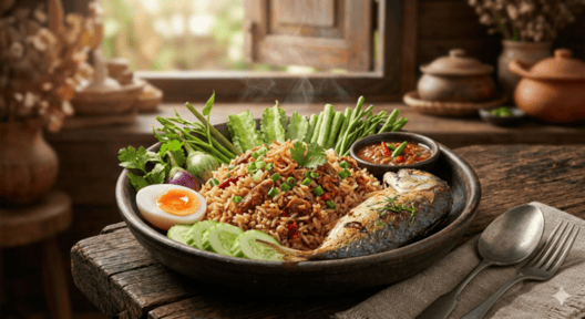 ข้าวคลุกน้ำพริกปลาทู