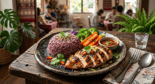 ข้าวไรซ์เบอร์รี่อกไก่ย่าง