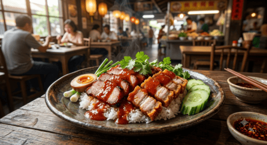 ข้าวหมูแดงหมูกรอบ