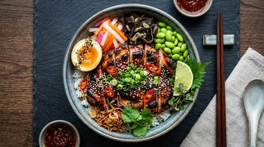 ข้าวไก่ย่างซอสโชยุ