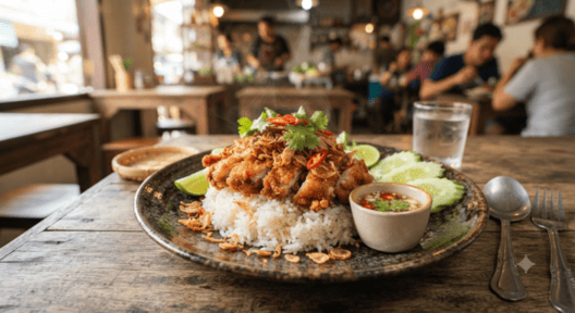 ข้าวไก่ทอดน้ำปลา