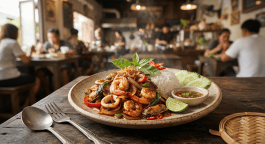 ข้าวทะเลผัดพริกเผา