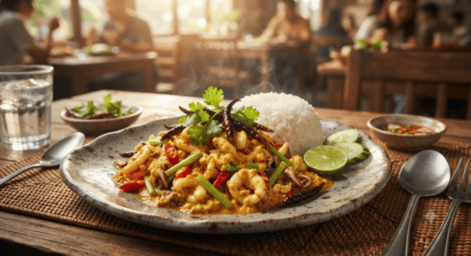 ข้าวปลาหมึกผัดไข่เค็ม