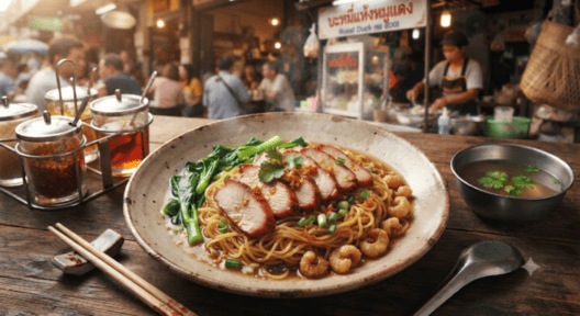 บะหมี่แห้งหมูแดง